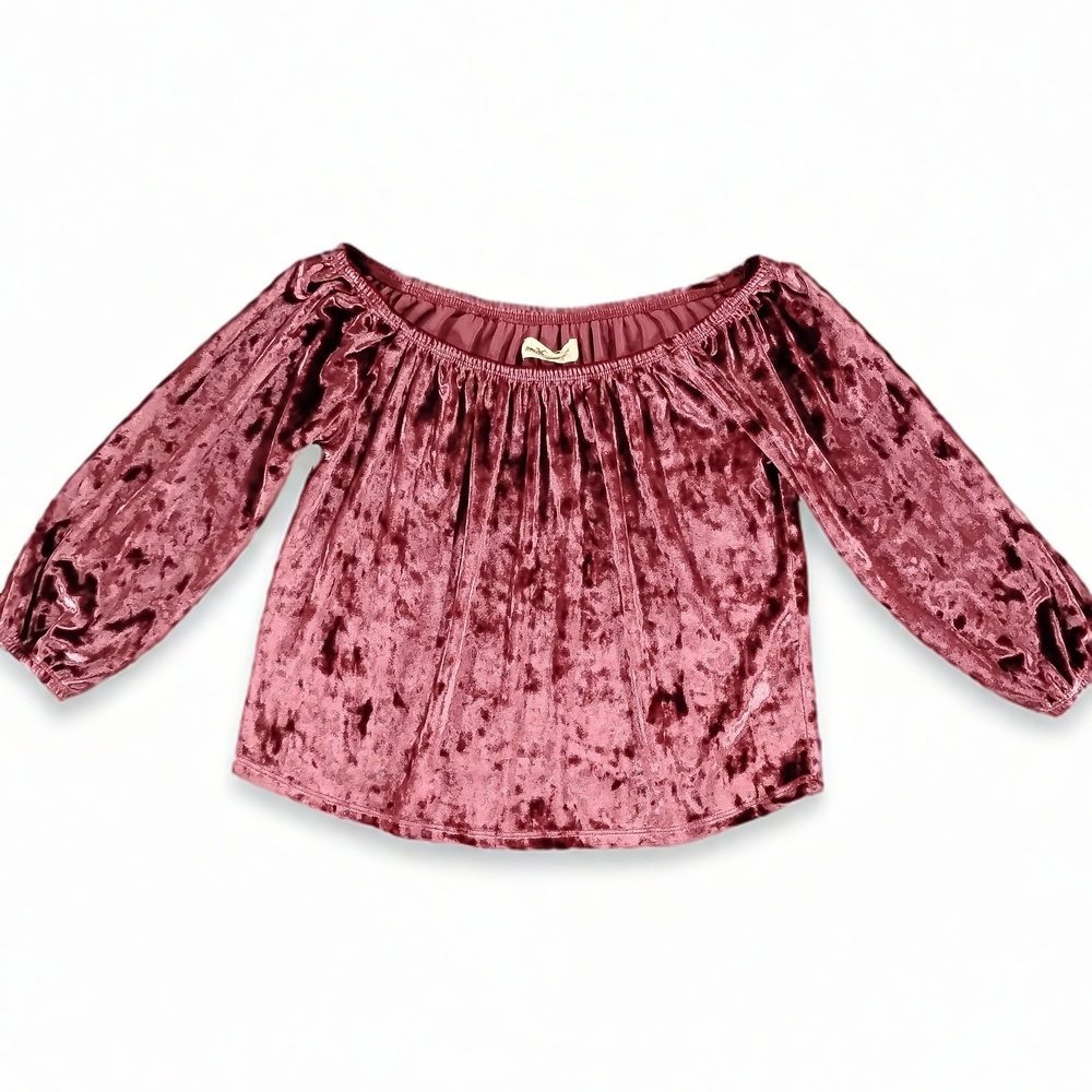 Hollister Velour Off Shoulder Top Size XS Velvet Y2K Vintage Long Sleeve
